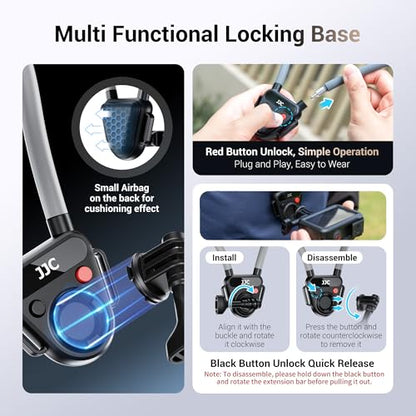 JJC Quick Release POV Neck Mount with Chest Strap for DJI Osmo Action 6 5 4 - color: Neck Mount with Fixing Chest Strap Black