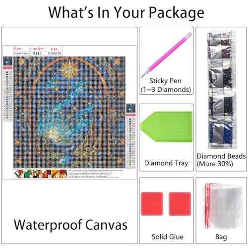 XIYOUVIGOR Magical Night Sky Stained Glass Window Diamond Art Kits - color: Magical Night Sky