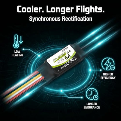 ZTW Mantis G2 6A ESC 2-3S Built-in Switching BEC 5V/3A Brushless Speed Controller For RC Airplane Aircraft Fixed-wing