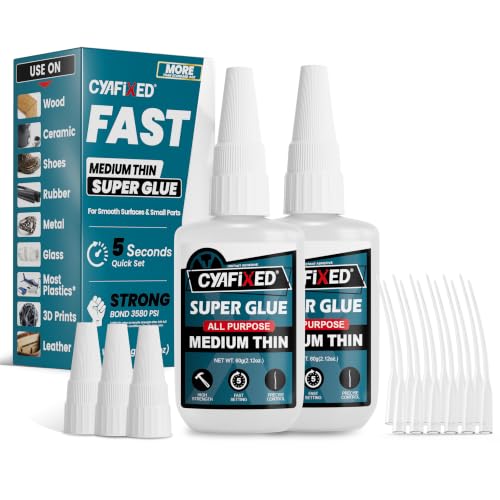 Fast Super Glue 120g, Medium-Thin CA Glue for Wood Ceramic Plastic Glass - size: 4 oz