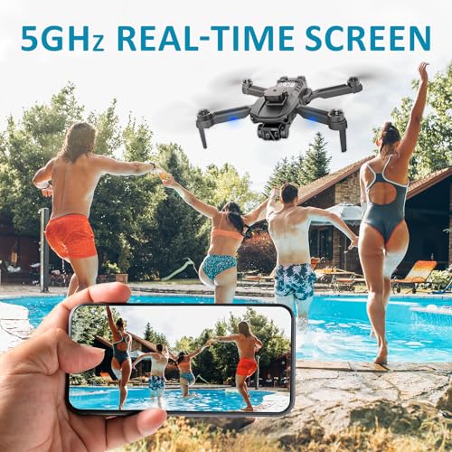 BC6C Baichun Drone with Camera 1080P,5GHz WIFI FPV,Brushless Motors for Adluts Beginners, Black/green