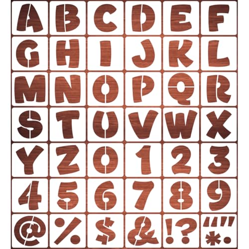 6 Inch Letter Stencils for Painting - 42 Pack Alphabet Letter and Number Stencil Templates with Signs for Painting, Reusable Letters and Numbers Stencils for Chalkboard Wood Signs & Wall Art - size: 6 Inch