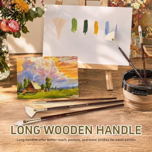 rubens Oil Paint Brush Set, 5 Pcs Natural Hog Bristle Paint Brushes
