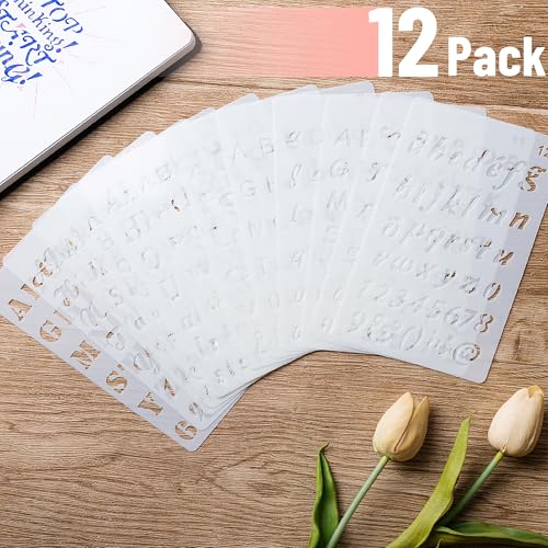 Mr. Pen- Letter Stencils, 4x7 Inch, 12 Pack - style: Letter Stencils
