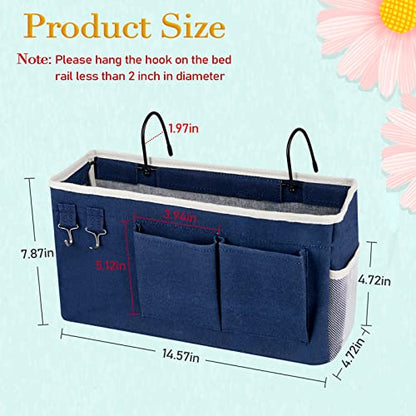 Bedside Caddy Bedside Storage Bag for Headboards/Bunk Bed - color: 2PC Navy Blue