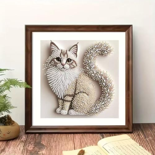 5D Cat Special Shape Diamond Art Kits for Adults,DIY Diamond Painting Kits - color: YP031
