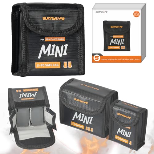 Battery Safe Bag for DJI Mini 5 Pro, Drone Accessories, Fire-proof Explosion-proof Battery Safe Pouch for Charging and Storage (Medium(for 2pcs batteries)) - size: Medium(for 2pcs batteries)