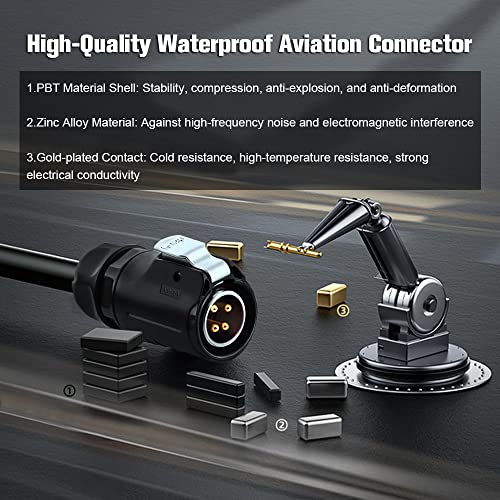 4 Pin Waterproof M20 Aviation Connector 20A 500V - style: 4PIN