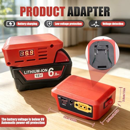 Multifunction Adapter for MIL 18V Batteries - color: red(for "MIL")