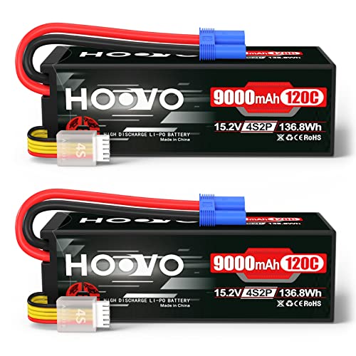 HOOVO 4S Lipo Battery 15.2V 9000mAh 120C RC Battery HV EC5 Plug 2 Pack - style: 4S 9000mAh