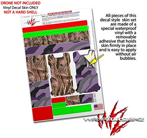 Skin Decal Wrap 2 Pack Compatible with DJI Ryze Tello WraptorCamo Grassy Marsh Camo Pink Drone NOT Included