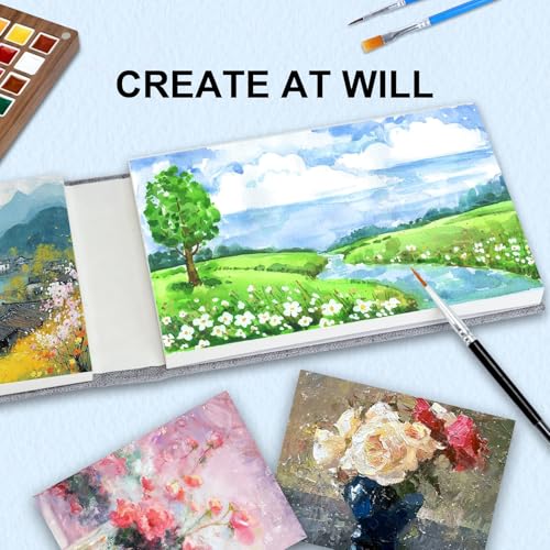 ZEROMX 2 Packs Watercolor Sketchbook 3.5x5.5 Watercolor Journal