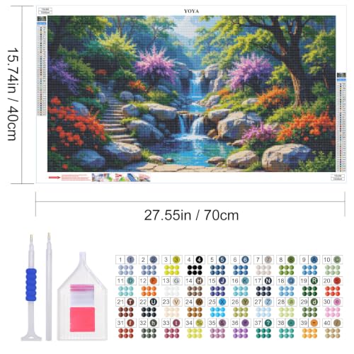 YOYA Large Diamond Art Kits for Adults, Landscape 5D Diamond Painting - color: Waterfall 509