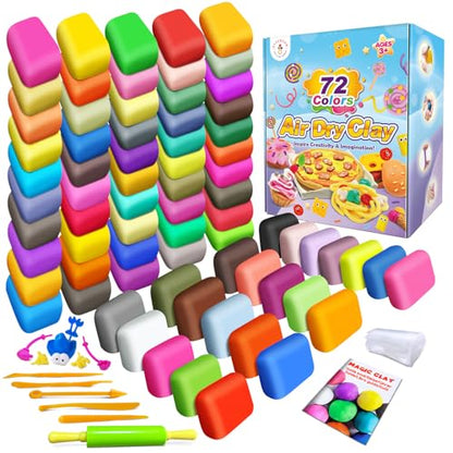 Air Dry Clay, 72 Colors Modeling Magic Clay for Kids - color: 72 Colors
