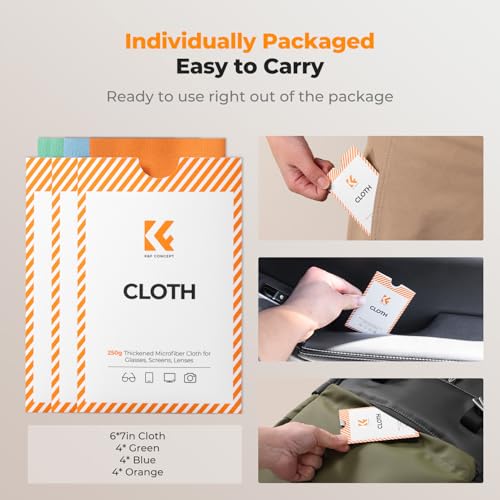 K&F CONCEPT Microfiber Lens Cleaning Cloth X6,Glasses Cleaning,High Density