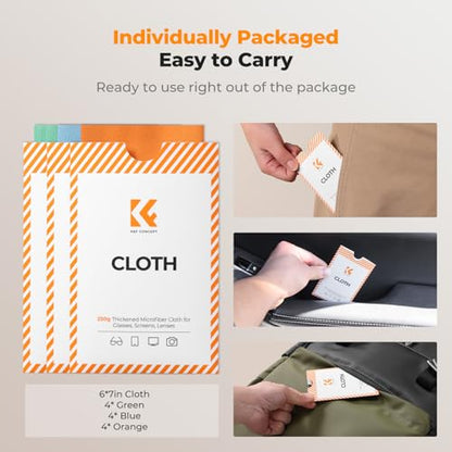 K&F CONCEPT Microfiber Lens Cleaning Cloth X6,Glasses Cleaning,High Density