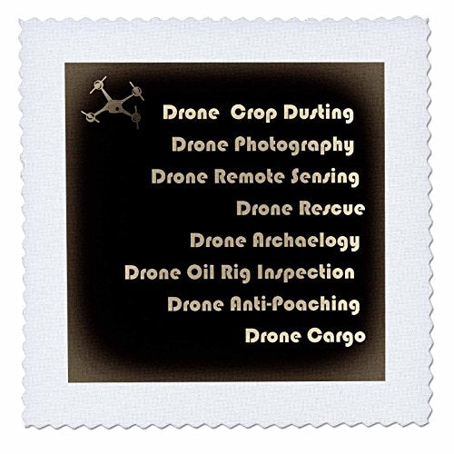 3dRose Antique Drone with DIY Accelerometer Gyroscope Brushless Motor GPS 6x6 inch Quilt Square