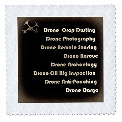 3dRose Antique Drone with DIY Accelerometer Gyroscope Brushless Motor GPS 6x6 inch Quilt Square