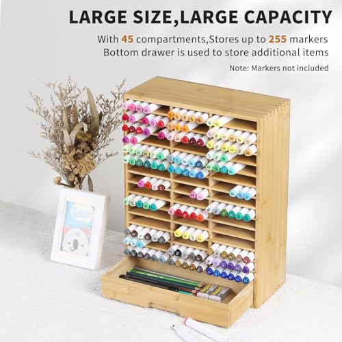 AUTOARK Bamboo Marker Organizer for 225 Markers,AHK-063 - size: 225 Markers