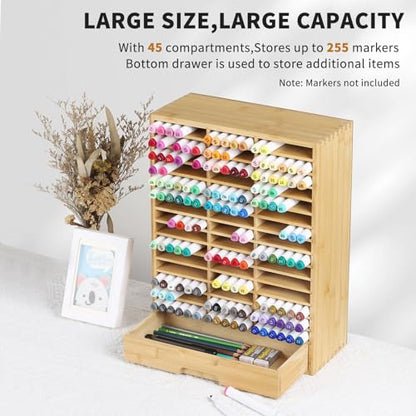 AUTOARK Bamboo Marker Organizer for 225 Markers,AHK-063 - size: 225 Markers