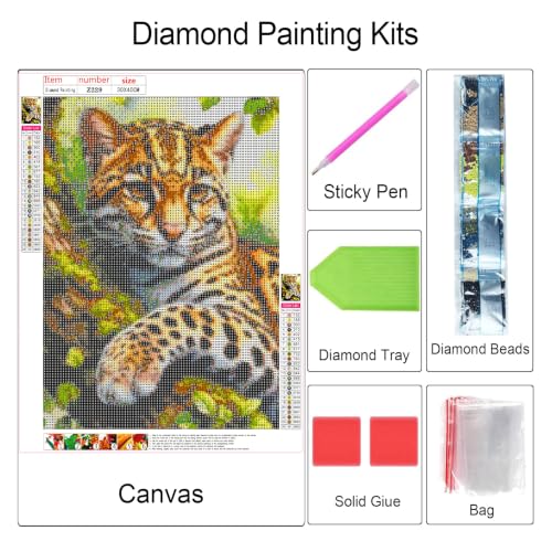 XIYOUVIGOR Diamond Painting Kits for Adults, Leopard Diamond Art Kit - color: Animal (Leopard)