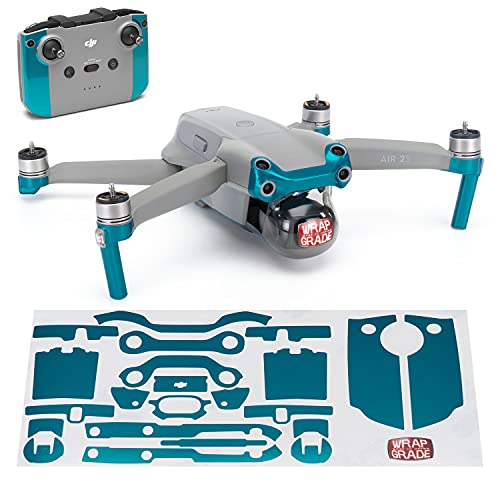 Wrapgrade Skin Compatible with DJI Air 2S | Accent Color A (Caribbean Blue) - color: CARIBBEAN BLUE
