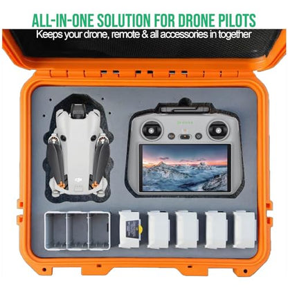 INNVO Waterproof Hard Case for DJI Mini 3 and Mini 4 Pro Fly More Combo