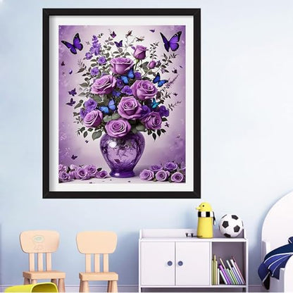 DIYCYCY Floral&Butterfly Diamond Art Kits for Adults Beginners 12x16 in