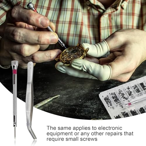500 Pcs Micro Glasses Screws Repair Kit, M1.2 M1.4 M2 with Tweezers, Black