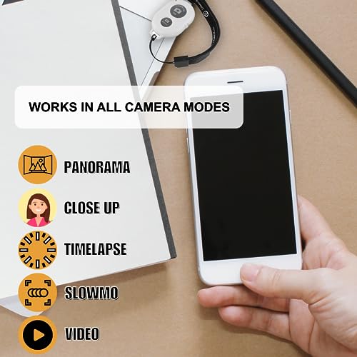 CamKix Camera Shutter Remote Control with Bluetooth Wireless Technology - Create Amazing Photos and Videos Hands-Free - Works with Most Smartphones and Tablets (iOS and Android) - color: White