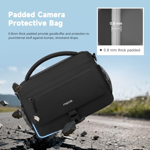 MOSISO Camera Bag for Photographers, Camera Sling Bag Crossbody Bags, Black
