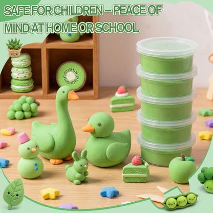 VioraWhite 48 Pcs Air Dry Clay Bulk 1.6lb Modeling Clay Kit,Light Green - color: Light Green