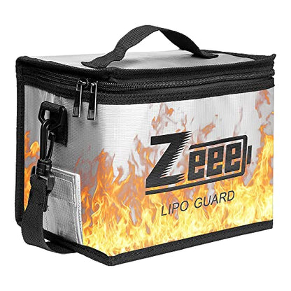 Zeee Fireproof Explosionproof Lipo Bag Battery Storage(8.46 x 6.5 x 5.71in) - color: silver-S