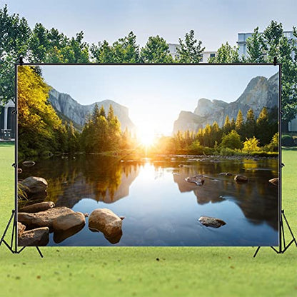 California Yosemite Valley Sunrise Landscape Photography Backdrop 12x10ft - size: 12x10ft