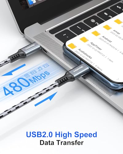 SNANSHI USB C to Micro USB Cable 6.6FT – Charge Ring Doorbell Battery, Kindle, Bose QC35 & PS4 Controller | Nylon Braided, Fast 2.4A Charging & 480Mbps Data Sync - size: 6FT