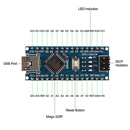 AITRIP 10PCS for Nano V3.0 ATmega328P Nano Board CH340 5V 16M Microcontroller Board, Compatible with Arduino Electronics Development Board - color: 10PCS