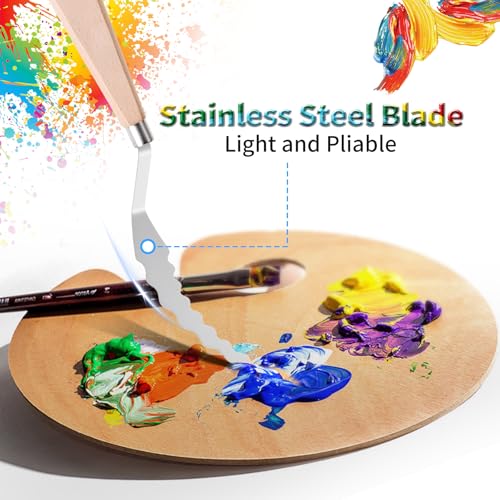10 Pcs Palette Knife, Odd-Tooth Art Spatula, Basswood Handle