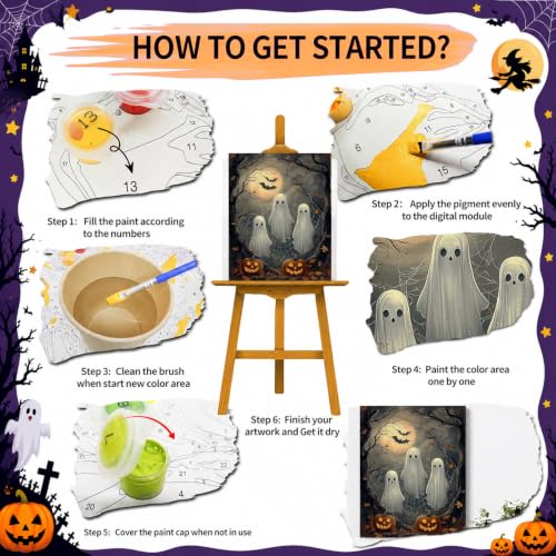 SUJINMEI Ghosts Paint by Numbers Kit for Adults Without Frame 16X20 inch - color: MT23072-US
