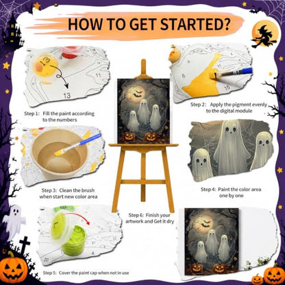 SUJINMEI Ghosts Paint by Numbers Kit for Adults Without Frame 16X20 inch - color: MT23072-US