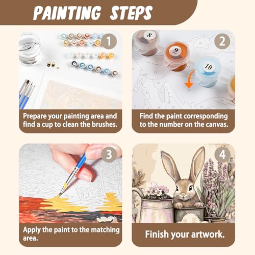 XTCIXAL Paint by Numbers Kit for Adults, Rabbit, 16X20 Inch - color: 16-Rabbit