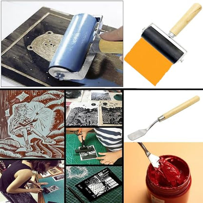 HRJZF Rubber Brayer Roller Set, 16 Pack, 1.4 Inch, Printmaking and Stamping Tools - color: 2