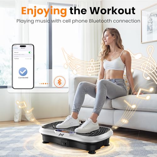 AXV Vibration Plate Exercise Machine Fitness Platform Body Vibrating Board - color: BT.PRO.WHITE