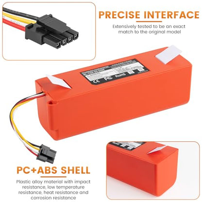 14.4V 6500mAh Replacement Battery for Roborock S4 S5 S50 S6 S7 S7 Max