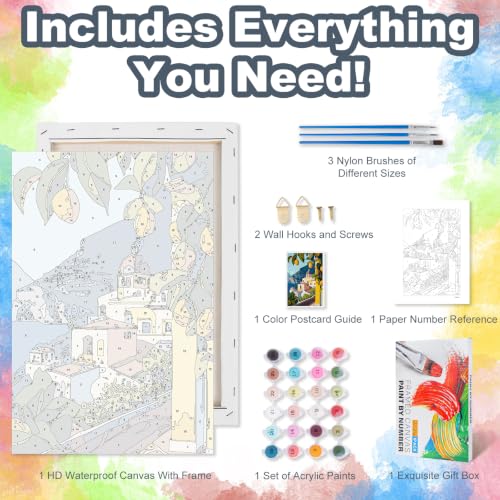 Lemon Tree Framed Paint by Numbers Kit for Adults Beginner 8x12 inch - color: Frame-OP-US10
