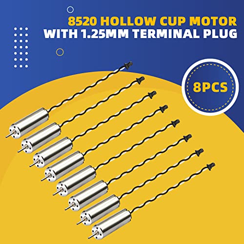 8Pack 8520 8.5x20mm 3.7V 53000RPM Coreless Mini DC Brushed Motors