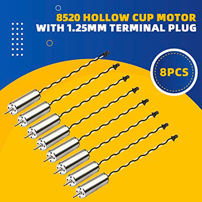 8Pack 8520 8.5x20mm 3.7V 53000RPM Coreless Mini DC Brushed Motors