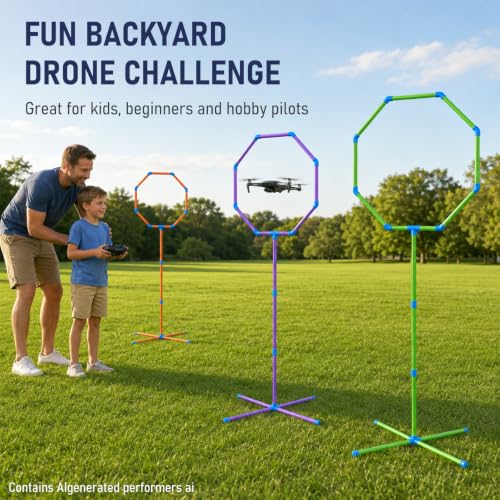 6-in-1 Drone Obstacle Course Kit with Ground Stakes