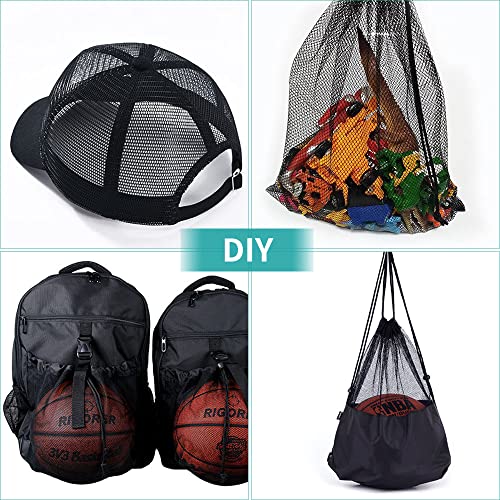 FSWCCK Mesh Fabric, Soft Mesh Netting Slightly Stretchy for Shopping Bag, Backpack Pocket and Netting Clothes - color: Black