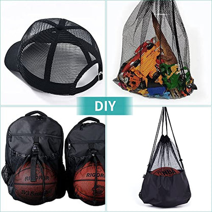 FSWCCK Mesh Fabric, Soft Mesh Netting Slightly Stretchy for Shopping Bag, Backpack Pocket and Netting Clothes - color: Black