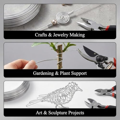 14 Gauge Aluminum Craft Wire 33 Feet Bendable for Jewelry Making - color: silver, size: 14 Gauge